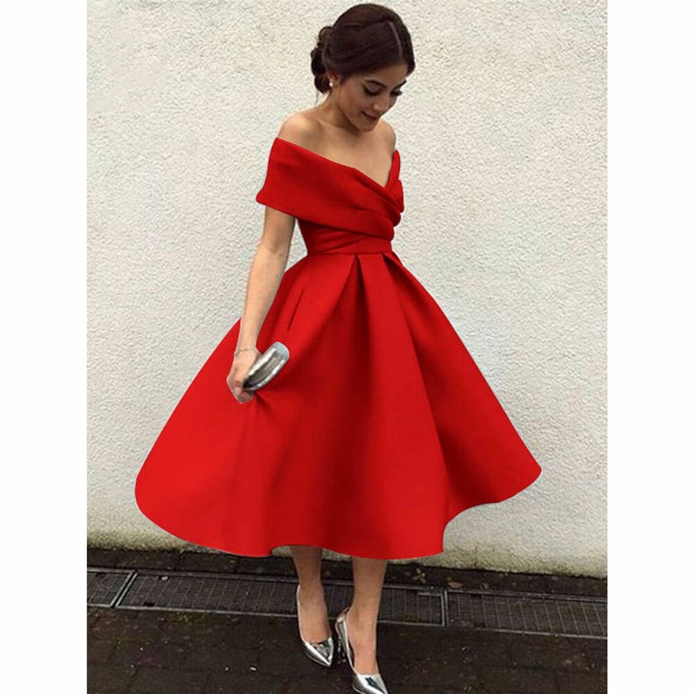 LT Lanting A-Line Cocktail Wedding Dress (Red)